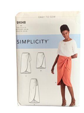 Simplicity S9048 Wrap Skirt Pattern Sizes 4-6-8-10-12 Misses Uncut